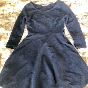 Navy skater long sleeves dress